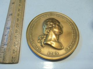 Rare Vintage George Washington Bronze Medallion - Peace And Friendship 3 "