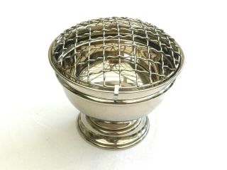 Vintage Silver Plated Rose Bowl With Raised Base And Grille 1500660/663