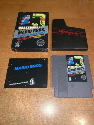 Rare Mario Bros Arcade Classic Nes 1987 Hang Tab Black Box 5 Screw