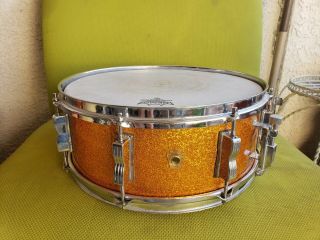 Rare Vintage Ludwig 1960s 5x14 Jazz Festival Snare Drum.  Wrap & Hw