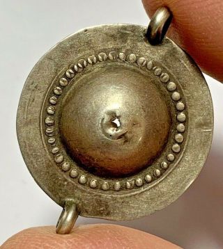 Very Rare Roman Military Silver Shield Pendant Ca 200 - 300 Ad 2.  5gr 36mm