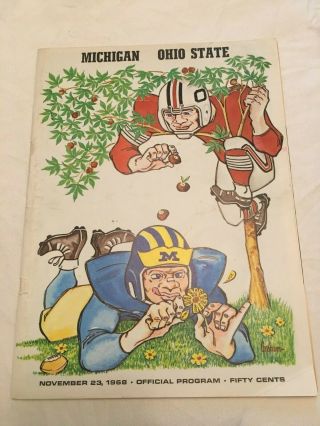 Rare 1968 Ohio State National Champions Vs Michigan Football Game Program Woody