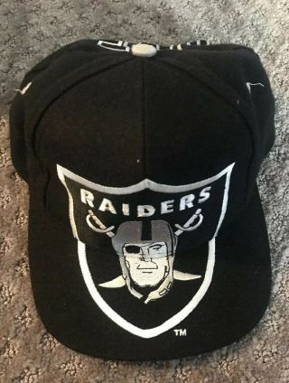 Vintage 1990s 80s Raiders Big Logo Snapback Hat Cap Ajd Ultra Rare Oakland La
