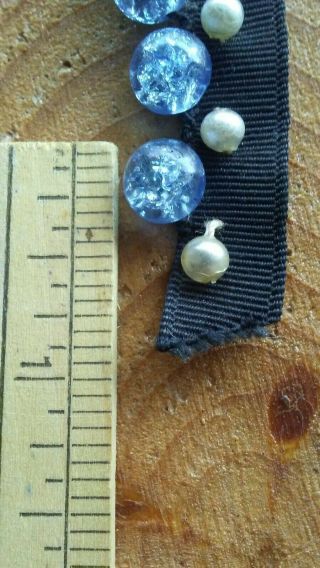 Vintage sky blue Crackle Glass button set of 12. 3