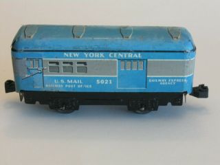Rare Blue 1950s Marx 5021 York Central Us Mail Car