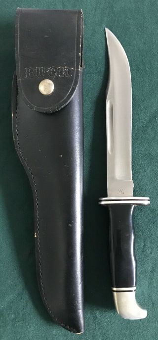 Buck Usa 120 Vintage Large Hunting Knife Leather Sheath Upside Down Stamp Rare.