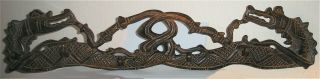 Vintage African Crocodile Hand Carved Wooden Hat Coat 6 Hook Rack