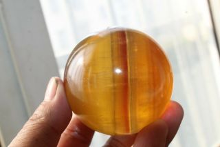 Best 463g Rare Natural Yellow Fluorite Crystal Sphere Ball Healing C43