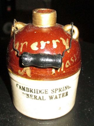 Antique Cambridge Springs Pa Mineral Water Stoneware Souvenir Mini Jug L@@k