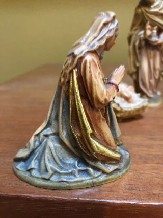 VTG Rare 4” German Oberammergau Hand Carved Wood Nativity Holy Joseph Mary Jesus 2