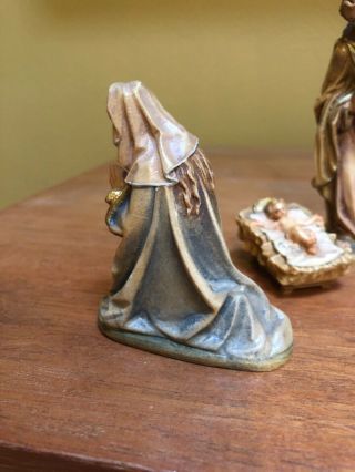 VTG Rare 4” German Oberammergau Hand Carved Wood Nativity Holy Joseph Mary Jesus 3
