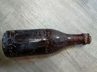 Rare Straight Side Coca Cola Amber Bottle With Arrows " Covington Tn "