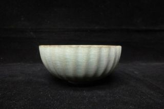 Rare Fine Old Chinese " Guan " Kiln Hand Made Blue Glaze Porcelain Bowl