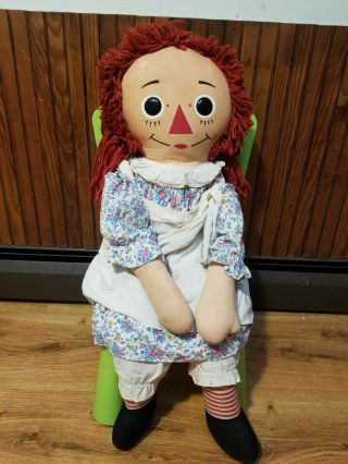 Raggedy Ann Doll 38 " Knickerbocker 1970 