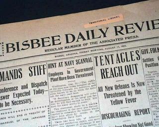 Rare Bisbee Az Cochise County Arizona Territory 1905 Old Newspaper