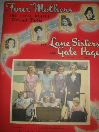 Vintage Four Mothers And Their Babies Paper Dolls - - 1941