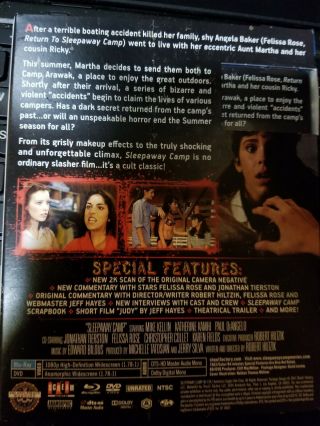 SLEEPAWAY CAMP (Collector ' s Edition w/ Rare OOP slipcover Blu - ray Scream Factory 2