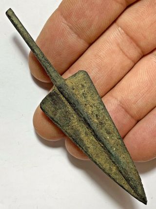 Scarce - Minoan Bronze Arrowhead Circa 1500 Bc Rare 25.  9gr 98mm