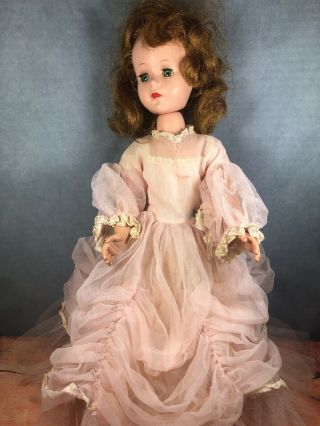Vintage 17 " Sweet Sue Walker Hard Plastic All Doll Pink Dress (c)