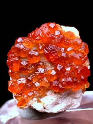Natural Gules Fanta Spessartine Garnets Feldspar Crystal Rare Mineral Specime