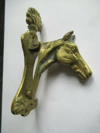 Reclaimed Old Antique / Vintage Brass Fox And Horse Head Door Knocker