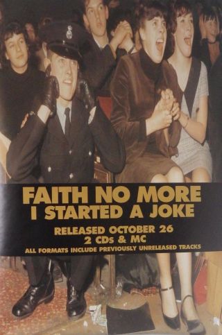 40x60 " Huge Subway Poster Faith No More 1995 I Started A Joke Nos Rare