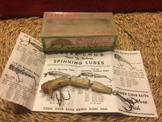 Vintage Creek Chub Snarkie In Silver Flash And Empty Box For 1302