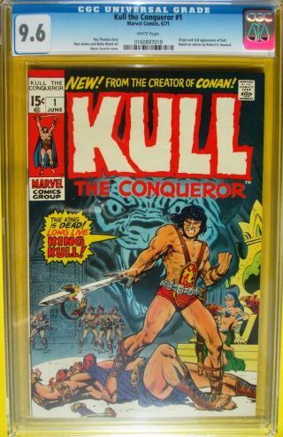 Kull The Conqueror 1 Cgc 9.  6 White Pages Robert E.  Howard Story Rare Conan