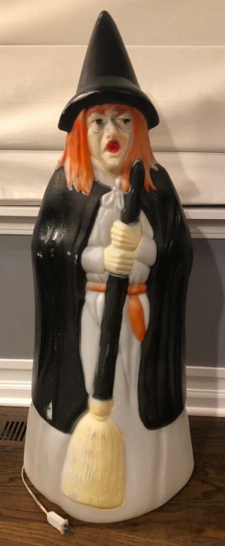 Vintage Empire Halloween 39 " Witch Lighted Blow Mold,  Rare Orange Hair