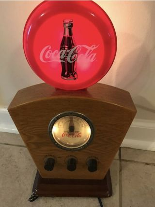 Vintage Rare Light Up Coca Cola Am/fm Radio Perfectly Wood Cond