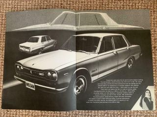 1970 Nissan Skyline 2000 Gt Brochure.  English,  Datsun 2000gt Gc10 Gtr.  Rare
