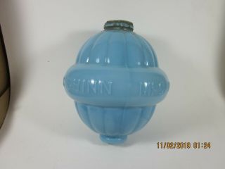 Vintage Wc Shinn Blue Milk Glass Lightning Rod Ball Weather Vane