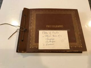 Antique Photo Album 1890’s - 1910’s Illinois Towns; Ww I Uniform,  Flood,  100,  Pics