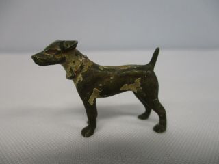 Antique Miniature Cold Painted Bronze Dog Figure 1 "