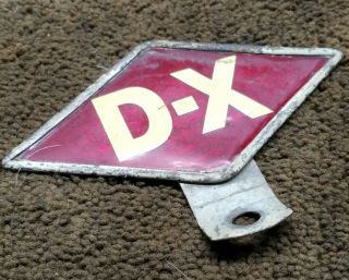 Rare Old Dx Gasoline D - X Gasoline Advertising License Plate Topper