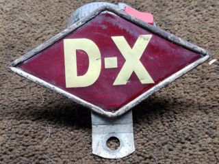 RARE old DX Gasoline D - X Gasoline Advertising License Plate Topper 2