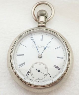 Antique 18s Elgin Grade 73 7j Silverode Pocket Watch Parts Repair