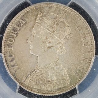 Rupee 1891 Pcgs Ms62 India Princerly States Alwar Victoria Silver Coin Rare Cunc