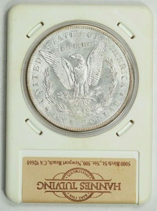 Rare Vintage Hannes Tulving Slabbed Morgan Silver Dollar 1888,  Uncirculated BU 2