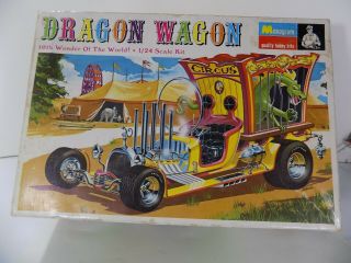 Rare Vintage 1969 Monogram 1/24 Model Pc228 200 Dragon Wagon Box Only