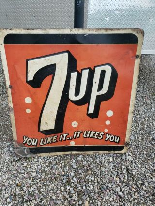Rare 7 Up Soda Sign Stout Signs Gas Station Oil