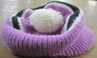 Vintage Arctic Cat knit hat with brim pink/black scarce 2