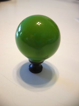 Vtg Green Porcelain Ceramic Brass Base Cabinet Door Knobs Drawer Pulls Handles