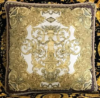 Rare Gianni Versace Tartan Dreamland Silk Barocco Pillow