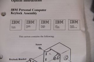 VERY RARE CIB IBM PERSONAL COMPUTER KEYLOCK OPTION - FOR IBM PC,  XT & PC 3270 3