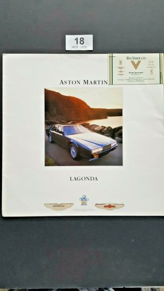 Rare Aston Martin Lagonda (1997 - 980 English Foldout Sales Brochure Large Format