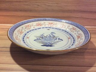 9 " Inch Chinese Blue & White Rice Eye Lotus Flower Pattern Porcelain Bowl/dish