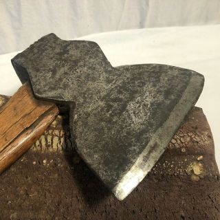 Antique Plumb Anchor Brand Broad Head Hewing Axe Hatchet 2 Lb 8 Oz Forged Steel