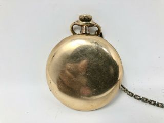 Vintage Hamilton Gold Pocket Watch 974 17 Jewels with Chain Needs Servicing 2