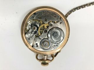 Vintage Hamilton Gold Pocket Watch 974 17 Jewels with Chain Needs Servicing 3